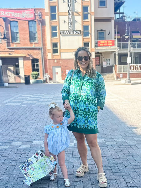 Boho Solid Contrast Mini- Green/Blue-K. Ellis Boutique