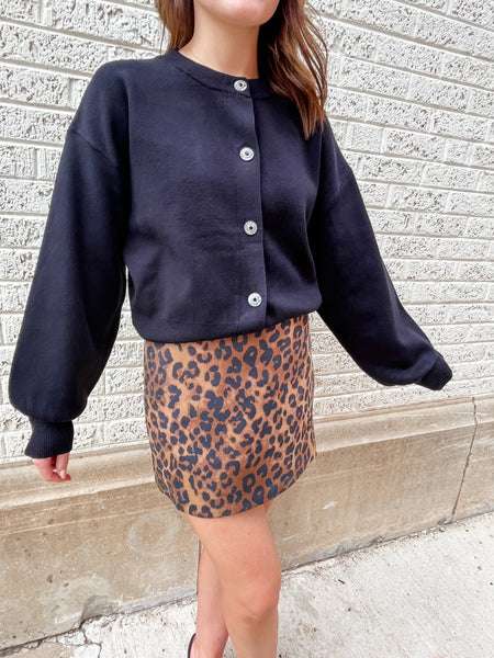 Jewel Button Down Cardigan- Black-K. Ellis Boutique