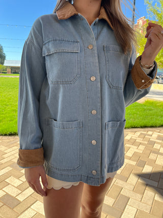 Washed Denim Barn Jacket-Jacket-K. Ellis Boutique