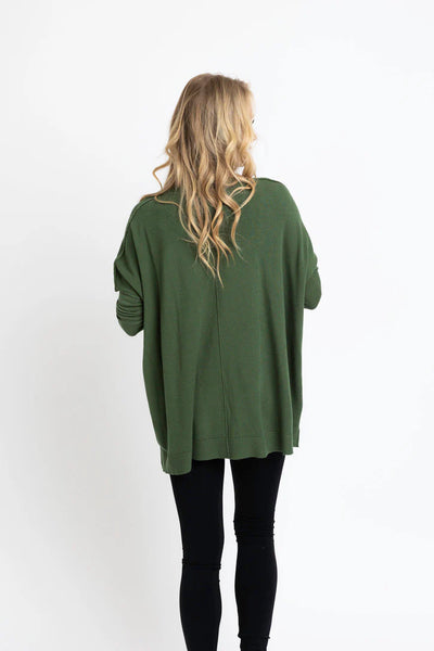 Solid Novelty Cashmere Blend Crew Sweater- Karlie- CAMEL-K. Ellis Boutique