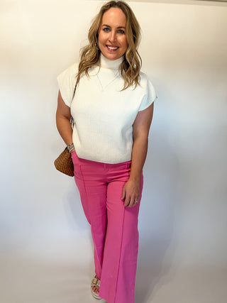 Danni Mock Neck Top- Cream-K. Ellis Boutique