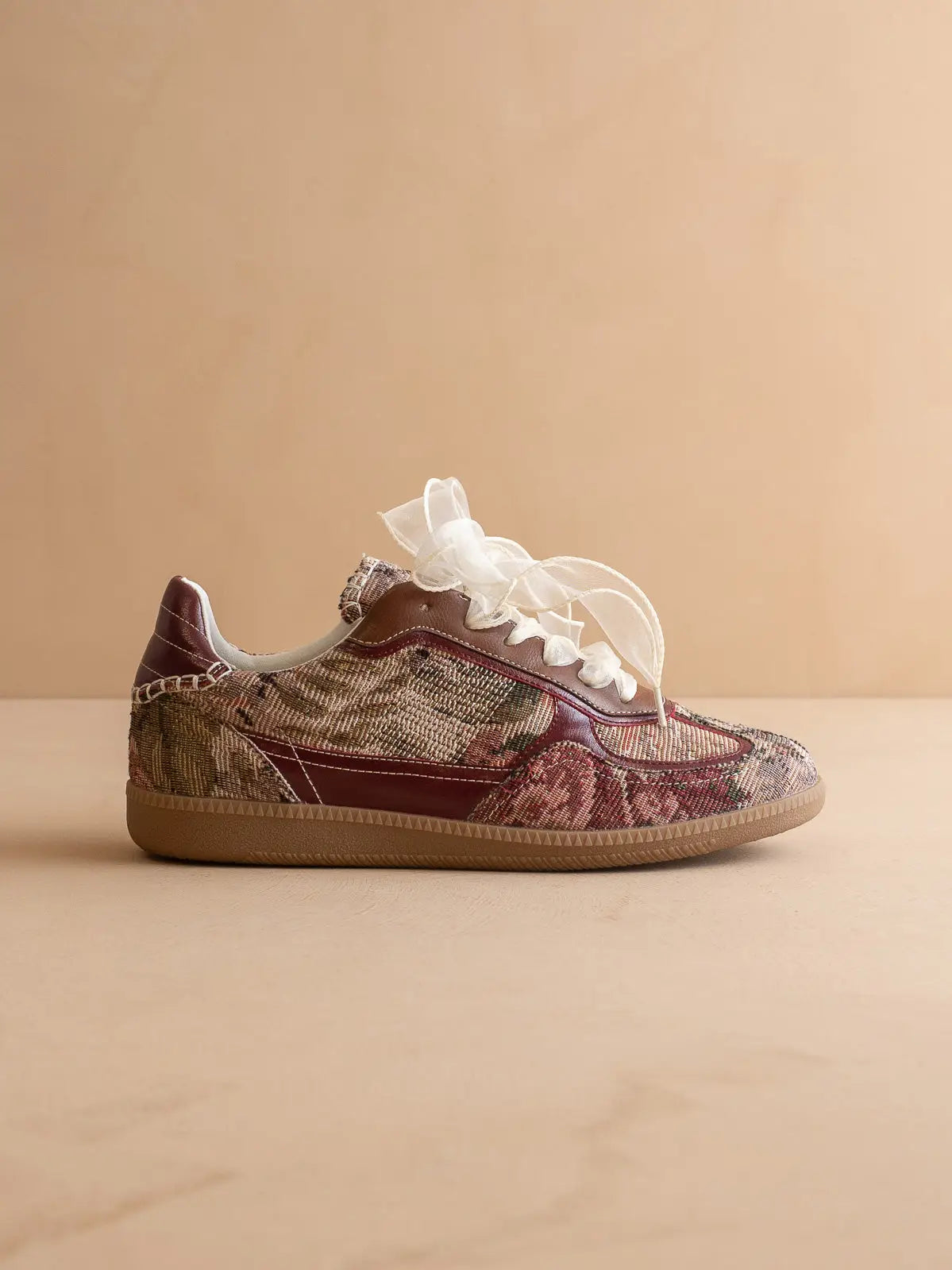The Dalia | Mauve Tapestry Lace Up Sneaker-K. Ellis Boutique