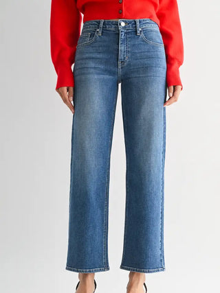 Mid Rise Slim Wide Leg- Just Black Denim