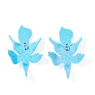 Flora Statement Earrings- Turquoise-K. Ellis Boutique