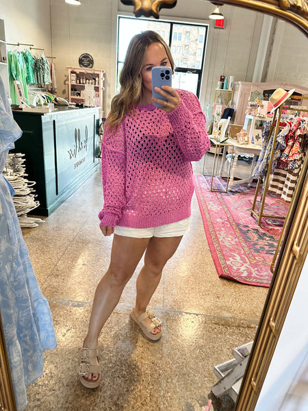 Fuchsia Knit Sweater Top-K. Ellis Boutique