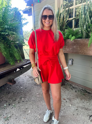 Varsity Weekend Set- Red-Set-K. Ellis Boutique