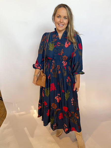 Mix Floral Midi- Midnight Mix-K. Ellis Boutique