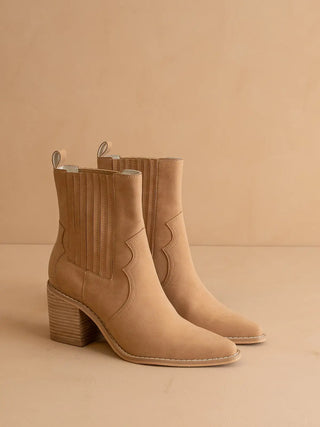 The Addison | Camel Perfectly Paneled Western Boot-Shoe-K. Ellis Boutique
