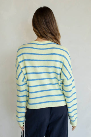 Cabana Striped Cardigan- LIGHT YELLOW-Cardigans-K. Ellis Boutique