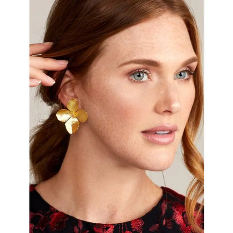 Garden Party Earring - Matte 18k Gold-Plated-K. Ellis Boutique