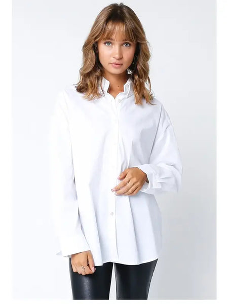 Reese Oversized Button Down- White-K. Ellis Boutique