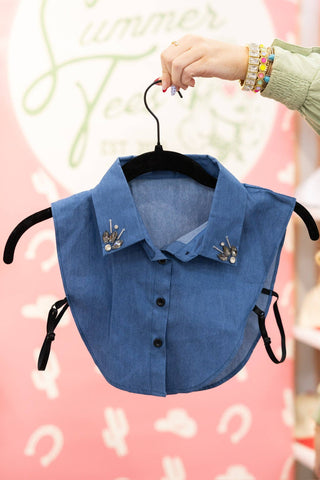 DENIM JEWEL COLLAR