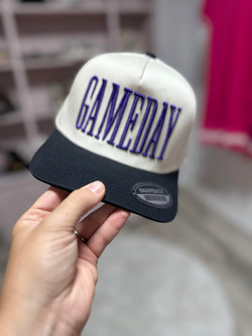 Wrap Around Vintage Trucker Hat- Purple-K. Ellis Boutique