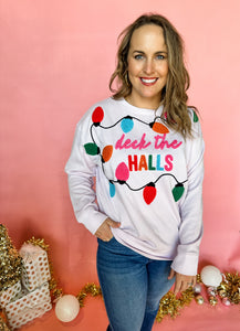 Deck The Halls" Sweatshirt- Blush-K. Ellis Boutique