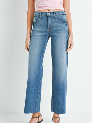 Just Black- Slim Palazzo w/ Scissor Cut- Medium Denim-JBD Denim-K. Ellis Boutique