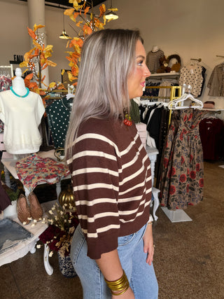 Coffee Run Sweater-Short Sleeve Top-K. Ellis Boutique
