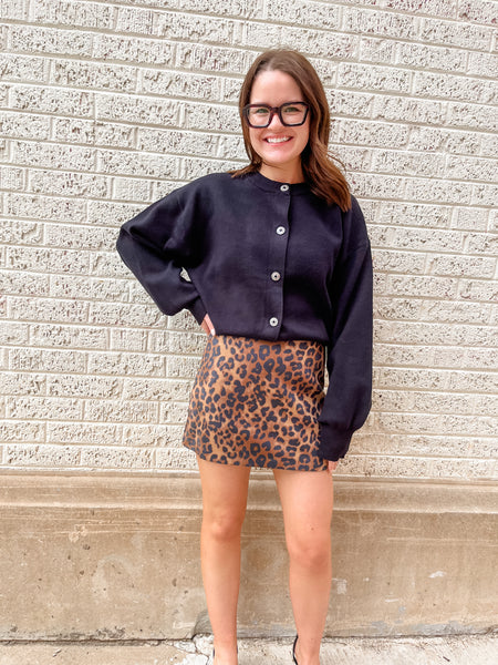 Jewel Button Down Cardigan- Black-K. Ellis Boutique