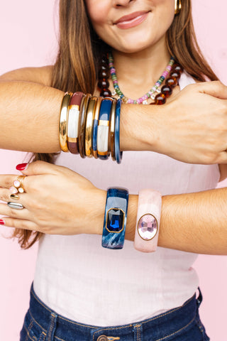 The Gemma Cuff Bracelet: Emerald-Bracelet-K. Ellis Boutique