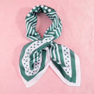 Polka Dot Concentric Square Print Satin Scarf: GN-K. Ellis Boutique