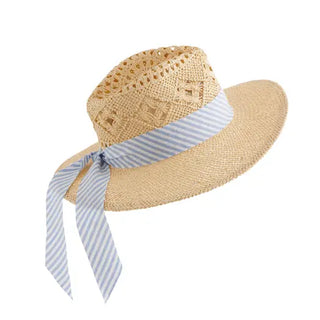 Mel Hat- Blue/White Stripe-K. Ellis Boutique