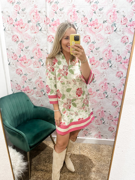 Floral Contrast Band Mini- Pink-K. Ellis Boutique