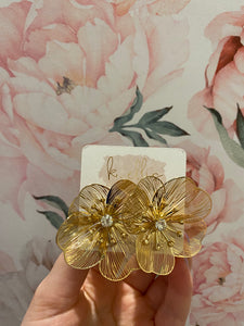 Filigree Flower Earrings - Gold-K. Ellis Boutique