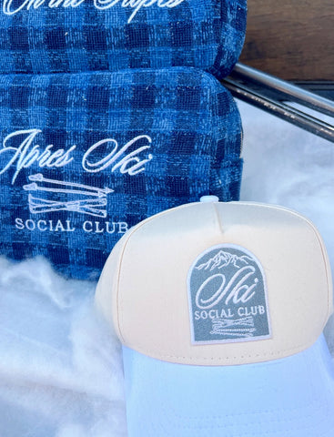 Ski Club - White Vintage Trucker Hat-K. Ellis Boutique