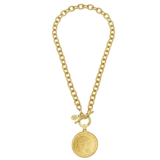 Susan Shaw- Princess Diana Coin Toggle Necklace-K. Ellis Boutique
