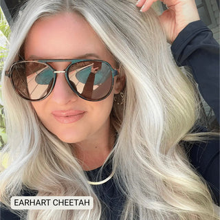 Earhart - Women’S Aviator Sunglasses–Polarized Everyday Chic- Cheetah-Other Accessories-K. Ellis Boutique