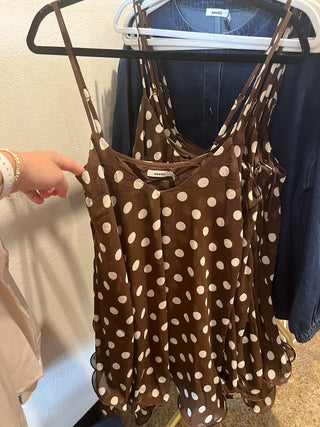 Mocha Muse Dot Dress-Mini Dress-K. Ellis Boutique