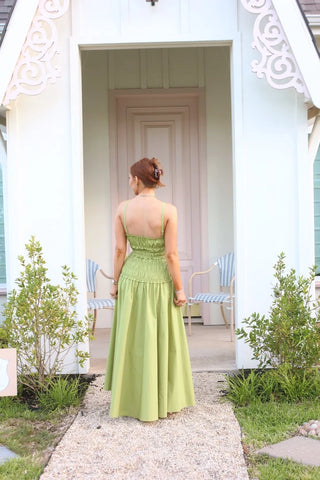 Solid Smock Cami Maxi Dress- Citrine-K. Ellis Boutique