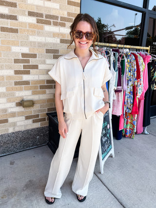 Buttery Soft Modal Pant Set- Ecru-K. Ellis Boutique