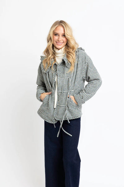 gingham Check Collar Novelty Jacket- Karlie-K. Ellis Boutique