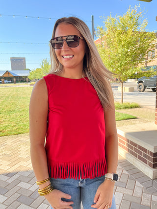 Sway Fringe Top-Sleeveless Top-K. Ellis Boutique