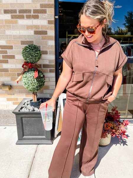 Buttery Soft Modal Pant Set- Espresso-K. Ellis Boutique
