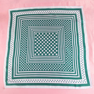 Polka Dot Concentric Square Print Satin Scarf: GN-K. Ellis Boutique