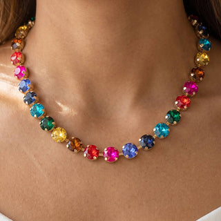 Oversized Rivoli Crystal Collar Necklace: GDMLT-Necklace-K. Ellis Boutique