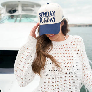 Sunday Funday- Navy Trucker Hat-K. Ellis Boutique