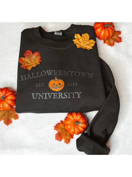 Halloweentown University Crewneck - Black-K. Ellis Boutique