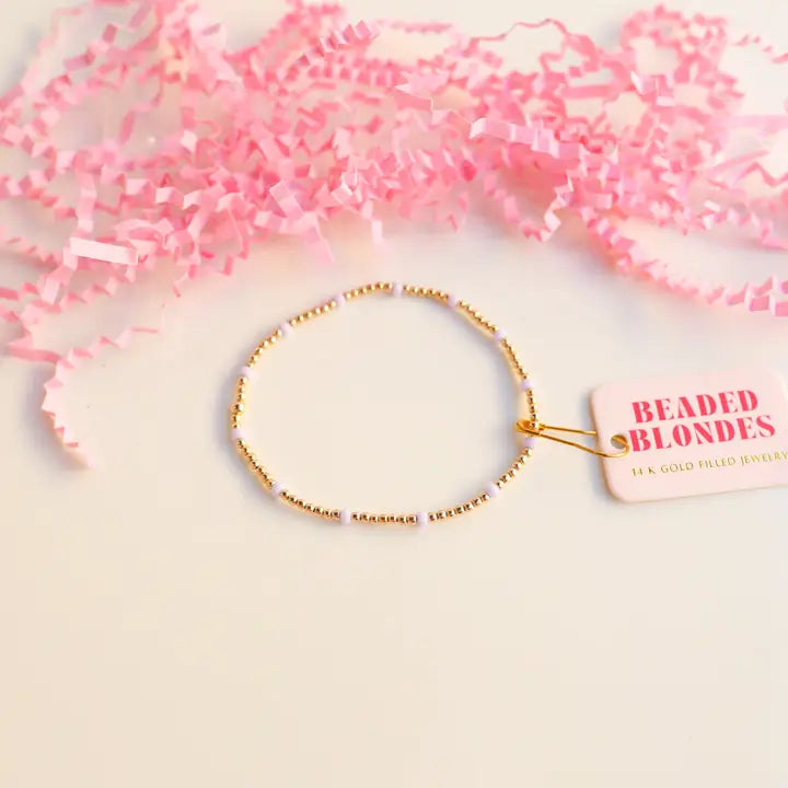 Beaded Blondes Lilac Dainty Poppi Bracelet-K. Ellis Boutique