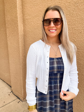 Ivory Cable Knit Cardigan