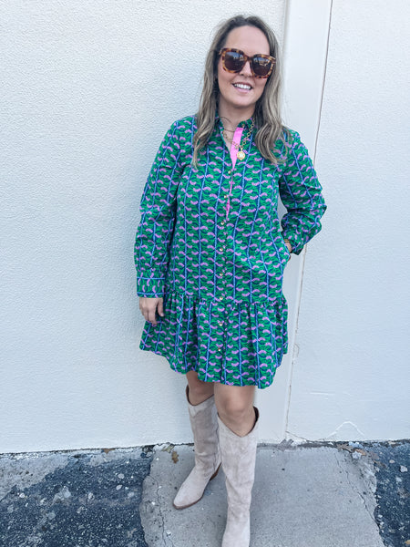 Fiona Dress | Honey Vines Green-K. Ellis Boutique