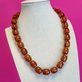 Beaded Magnetic Necklace- Brown