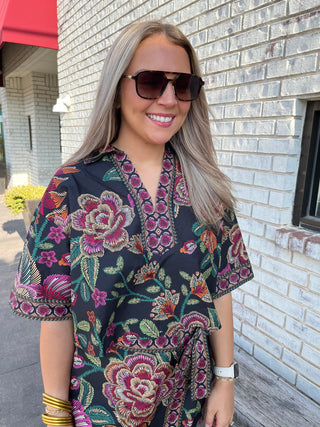 Portia Floral Top-Short Sleeve Top-K. Ellis Boutique