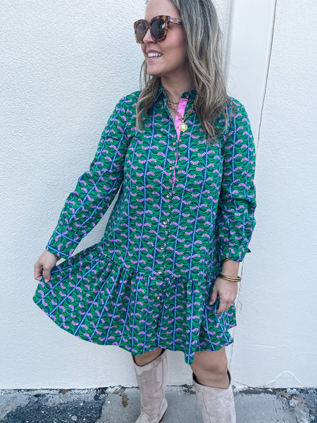 Fiona Dress | Honey Vines Green-K. Ellis Boutique
