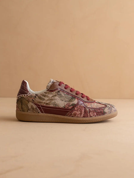 The Dalia | Mauve Tapestry Lace Up Sneaker-K. Ellis Boutique