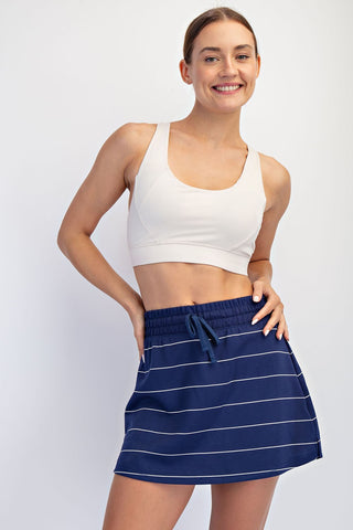 Scuba Stripe Skort Set- Navy-Set-K. Ellis Boutique