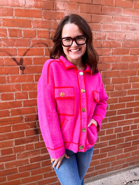 Menley Furry Contrast Jacket-K. Ellis Boutique