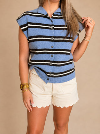 Cream Scallop Shorts-Shorts & Skirts-K. Ellis Boutique