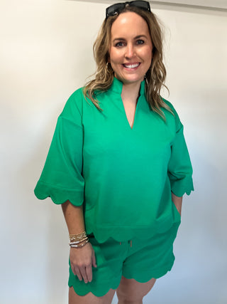 Scallop Amy Set- Green-K. Ellis Boutique